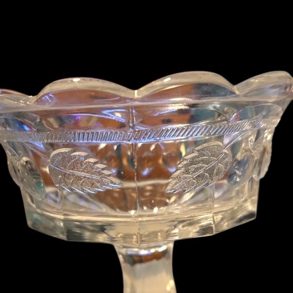 Vintage Elegant Crystal Glass Candy Dish or Compote - Picture 9 of 14